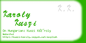 karoly kuszi business card